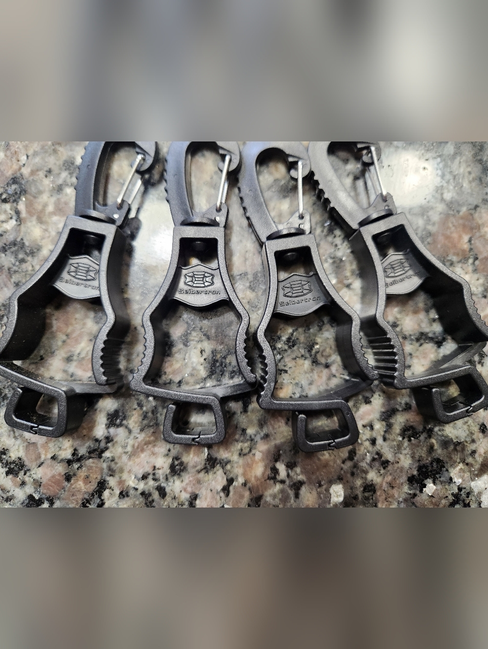 Black Carabiner Clip Glove Keepers